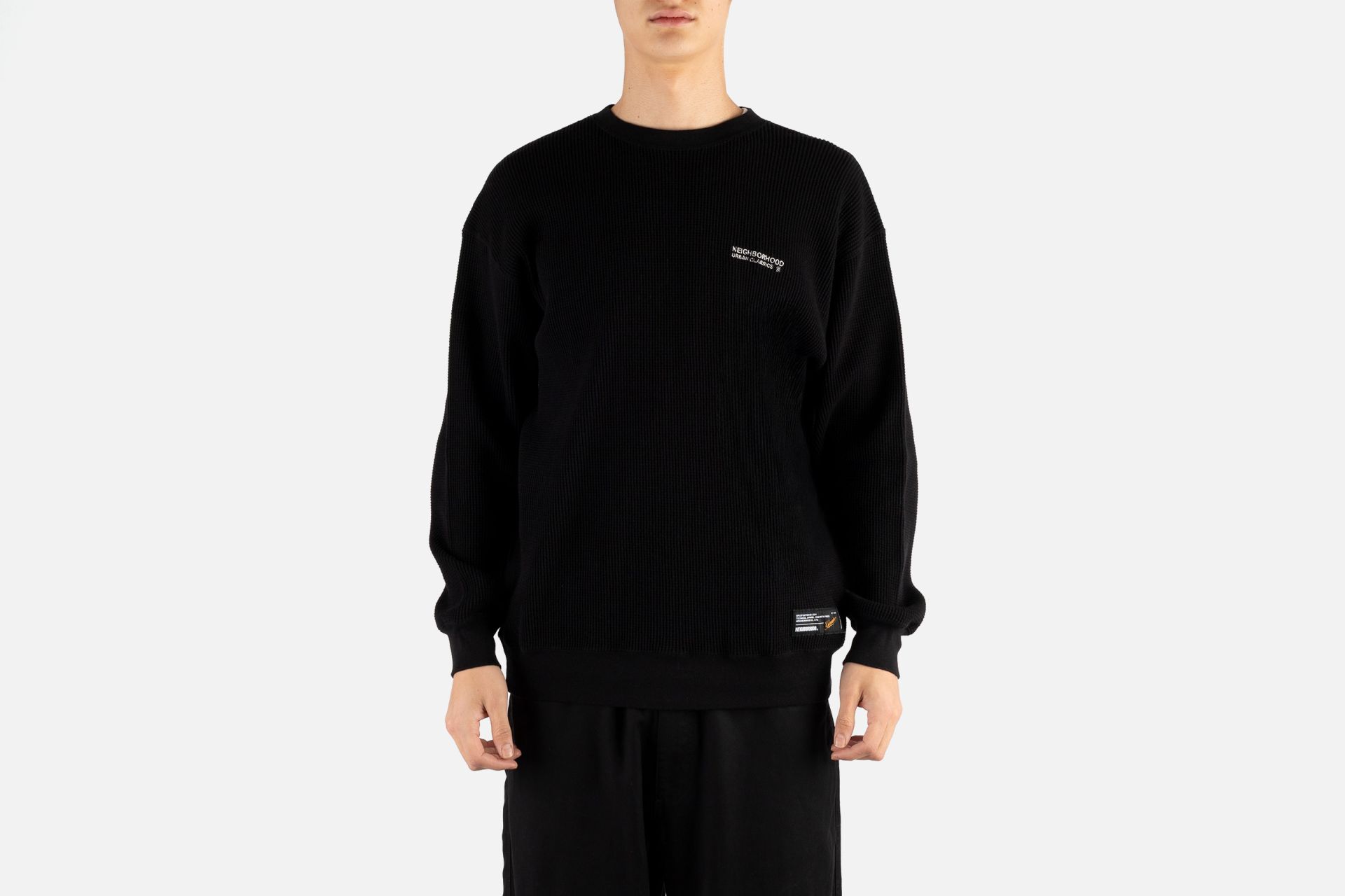 WAFFLE FABRIC CREWNECK LS 1